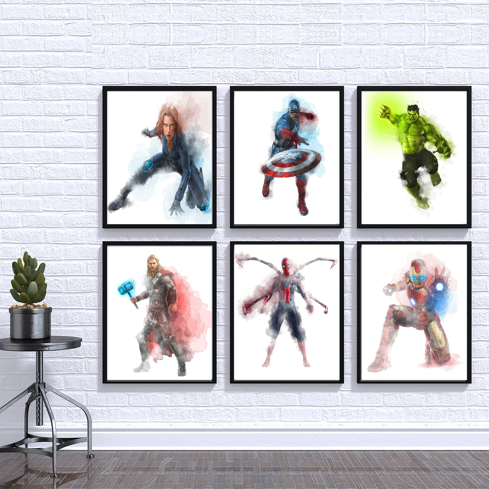 Avengers Wall Art Avengers Print Superhero Wall Art Etsy