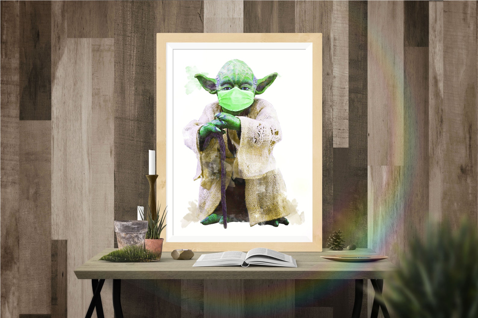 Jedi Master Yoda Wall Art Star Wars Yoda Art Print Star Wars Etsy