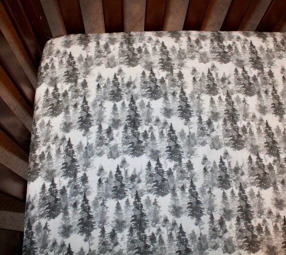 woodland themed nursery fitted crib sheets decor pillow change pad cover EVERGREEN TREE SWADDLE Blanket bassinet sheets cot sheet