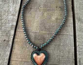 Religious African Turquoise Beaded Cross Necklace - Short Layering Necklace