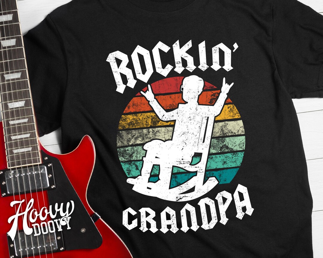 Rockin' Grandpa Shirt, Funny Rock N Roll Rocking Chair. Birthday or ...