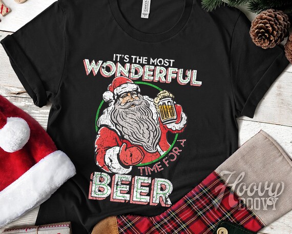 Santa Claus It's The Most Wonderful Time For A Beer Gift T-Shirt Santa Claus It's The Most Wonderful Time For A Beer Gift T-Shirt