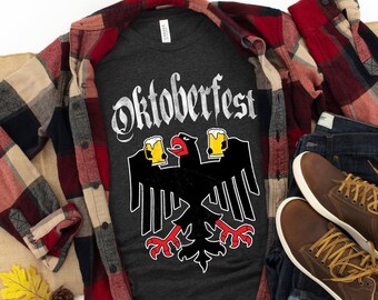 German Coat of Arms Eagle Oktoberfest Drinking Team Unisex Tee, Funny German Beer Lover Shirt for October, Prost!
