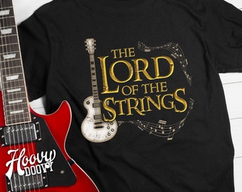 Funny Guitar Player Gift - Lord of the Strings Electric Guitar Movie Parody Shirt, Guitarist Gifts, Funny Musician Gift, Rock Concert Tee