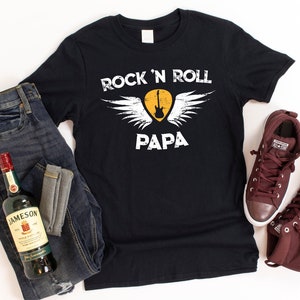 Rock N Roll Papa, Music Lover, Electric Guitar Player, Gift for Papa, Grandfather Birthday Gift, New Grandpa Gift, Father&#39;s Day, Unisex