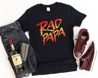 Rad Papa 80s Nostalgic BMX T-Shirt, Birthday Gift for Dad or Grandpa, Extreme Sports gift, Totally Rad Gift for Fathers & Grandfather