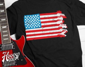 American Flag Guitar Necks Shirt, 4th of July Gift