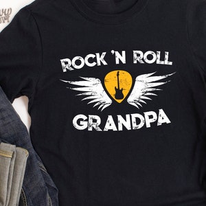 Rock &#39;N Roll Grandpa Shirt - A great gift for music-loving, guitar-playing grandpas on Father&#39;s Day or birthdays