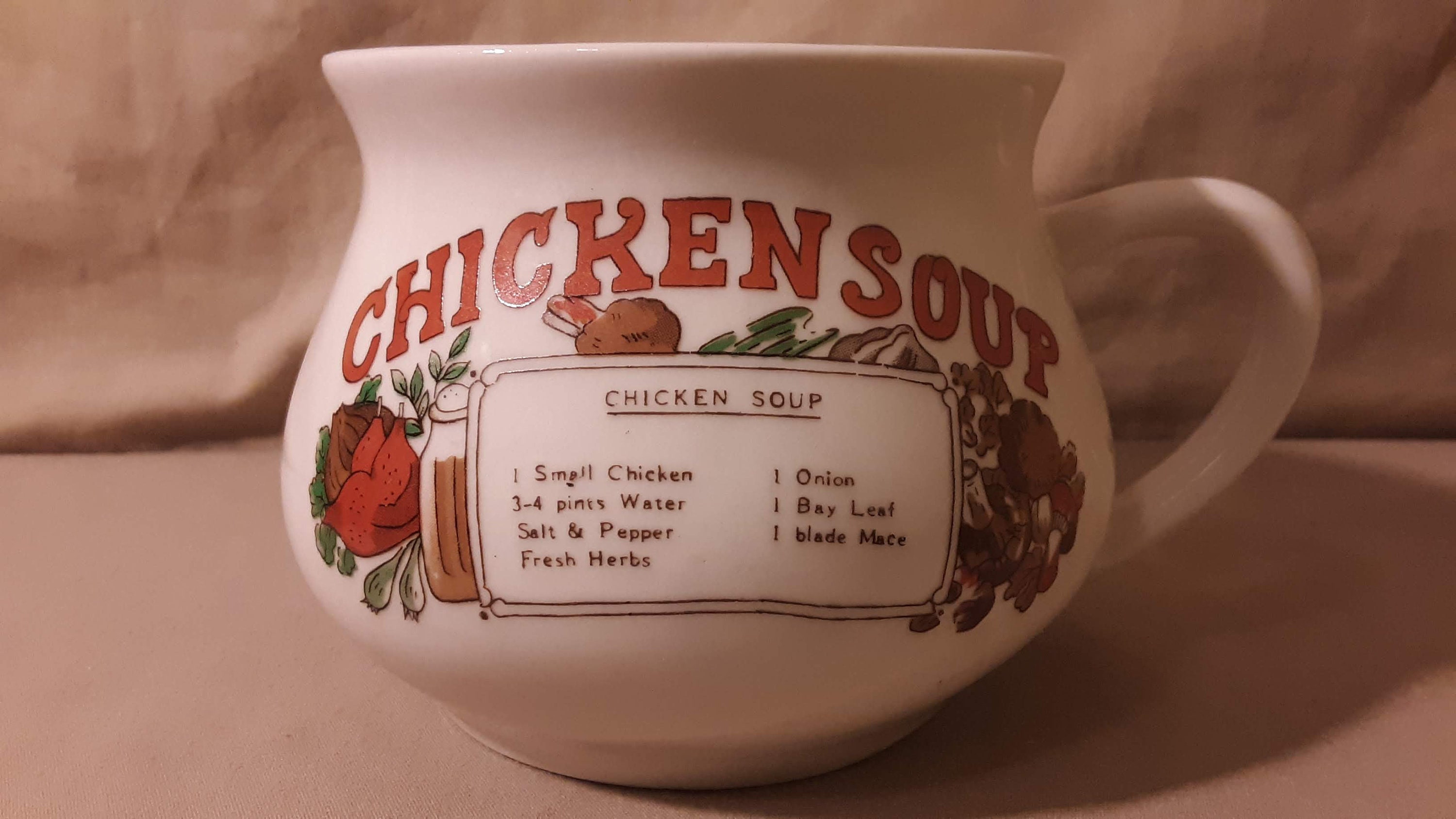 Vintage Chicken Soup Recipe Over Sized Mug/Soup Bowl/Soup Cup Etsy