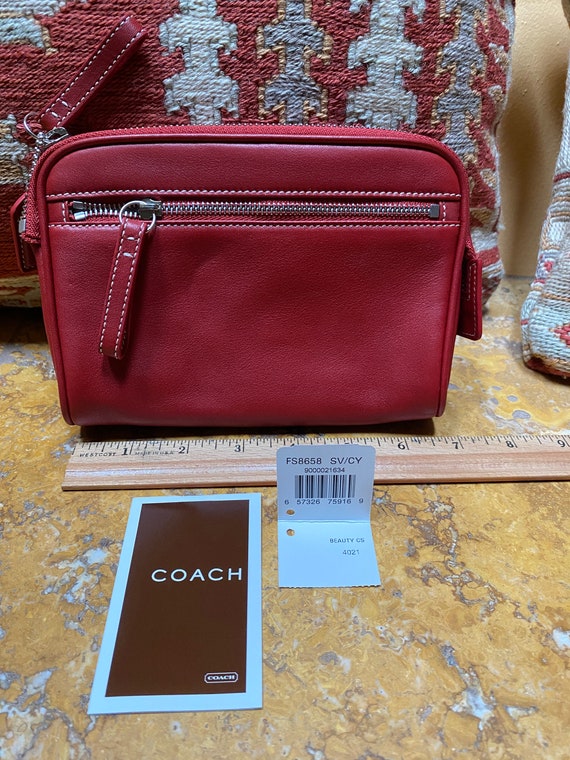 Vintage Red Coach Cosmetic Case NWOT