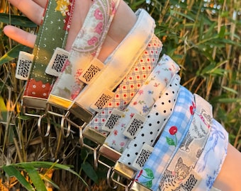 Handmade quilted wristlet keychain | fabric wristlet | wrist lanyard key holder | gift ideas for her