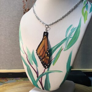 Hand Painted and Crafted Monarch Butterfly Necklace - &quot;Simple & Sweet&quot;
