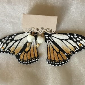 Hand Painted & Crafted Monarch Butterfly Earrings - &quot;The Glory Wing&quot;