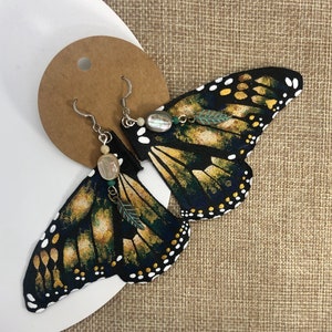 Hand Painted & Crafted Monarch Butterfly Earrings - &quot;the Callie Wing&quot;