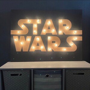Star Wars Wall Decor Art Marquee Style Logo Lights Party Decoration Gift Kids Room Man Cave Nursery Sign Etsy