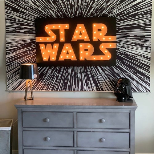 pijpleiding patroon Roux Star Wars Wall Decor Sign With Marquee Style Lights for - Etsy