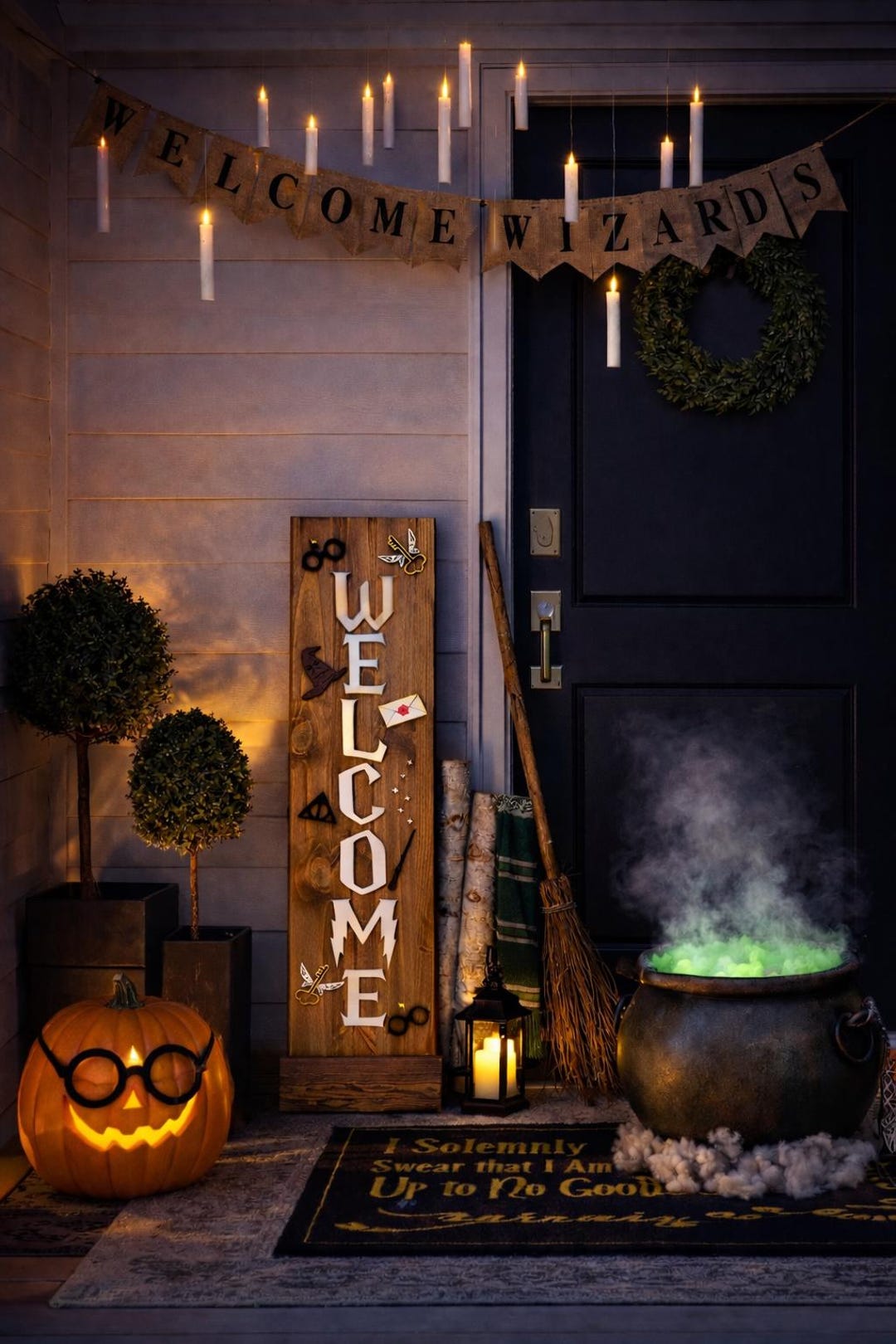 Wizard Welcome Sign | Wizard Porch Decor | Magical Entryway Decor ...