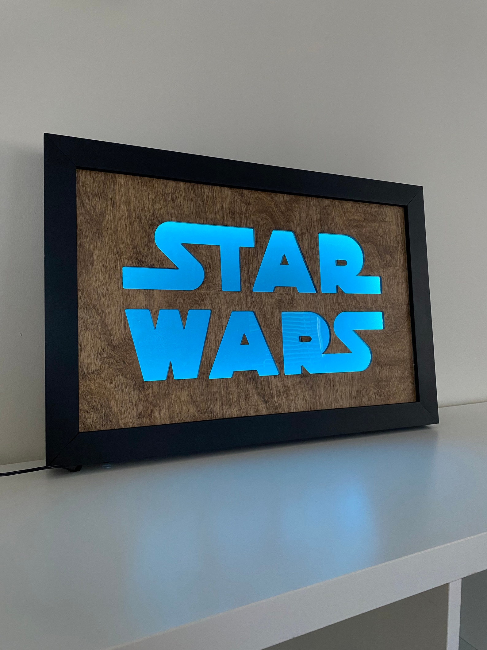Star Wars Wall Decor Art With Color Changing LED Lights Sign Etsy