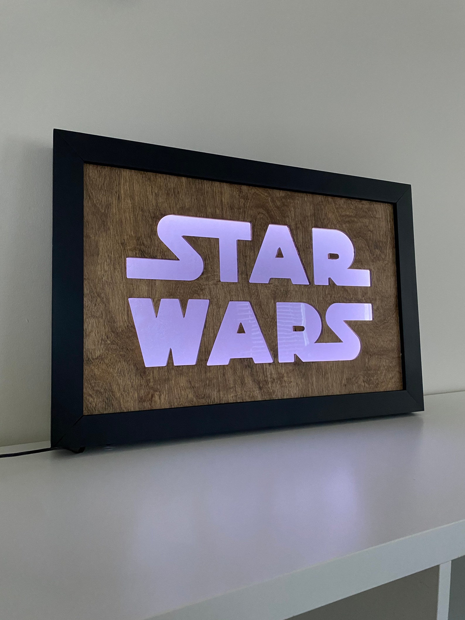 Star Wars Wall Decor Art With Color Changing LED Lights Sign Etsy