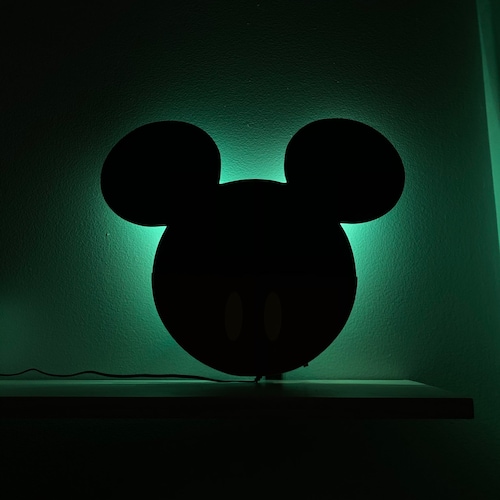 Mickey Mouse Wall Decor Light With Color Changing LED Wall - Etsy