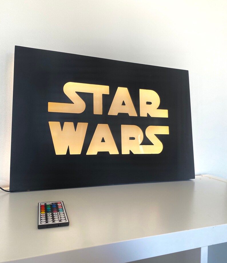 Star Wars Wall Decor Art Sign LED Light Etsy