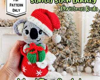 Weihnachten Koala Santa Sack Buddy Häkelanleitung