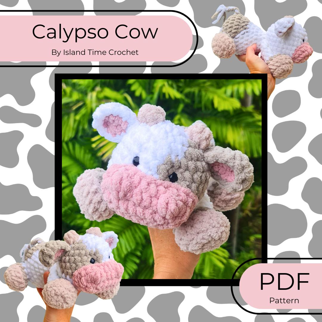 DIGITAL PATTERN ONLY! Calypso the crochet pattern, Cute cow pattern, baby cow, crochet plushie pattern, amigurumi cow
