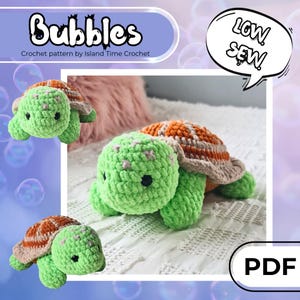 SOLO SCHEMA DIGITALE! Schema all'uncinetto per la tartaruga Bubbles, schema per una tartaruga carina, tartaruga/tartaruga, schema per peluche all'uncinetto, amigurumi