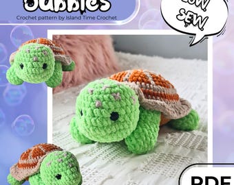 ALLEEN DIGITAAL PATROON! Haakpatroon Bubbles the Tortoise, schattig schildpadpatroon, schildpad / schildpad, gehaakt knuffelpatroon, amigurumi