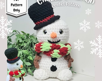 DIGITAL PATTERN ONLY - The cutest Chubby Snowman Crochet pattern Christmas theme