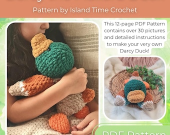 DIGITAL PATTERN ONLY! Darcy the Mallard Duck crochet pattern, cute duck pattern, mallard ducks, crochet plushie pattern, amigurumi duckie
