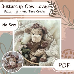 DIGITAL PATTERN ONLY - Buttercup the baby cow snuggler crochet pattern