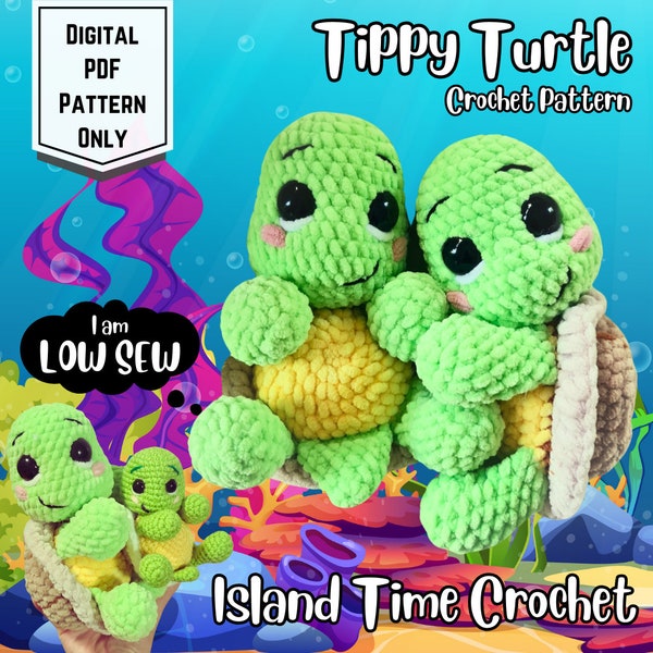 FICHIER NUMÉRIQUE UNIQUEMENT - Modèle au crochet Tippy Turtle