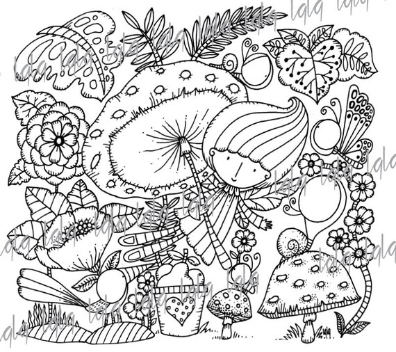3 of 4 5 images the magical colors of fairiescoloring bookprintable  adult coloring book pageillustrationcolored printsnature fairy