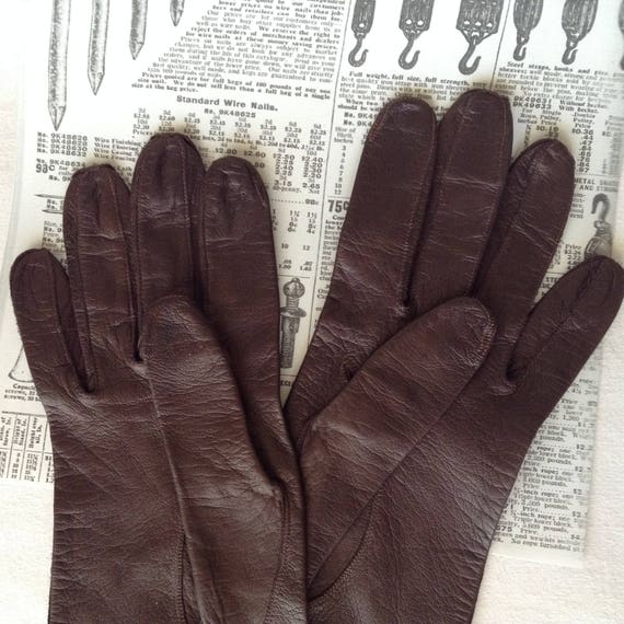 Vintage womens Italian Leather Gloves - image 8