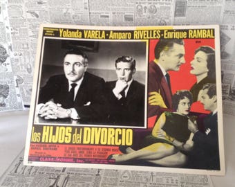 Vintage Original Lobby Card Los Hijos del Divorcio (1958)