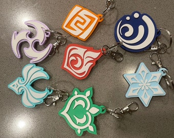 3D Print Element Keychains 7 styles