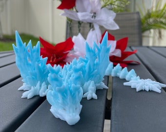 Winter Dragon Articulating 3D Print Ice Dragon Gift Toy Decor