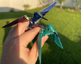 Small Hummingbird 3D Print Articulating Figure Home Decor Customizable Choose Color