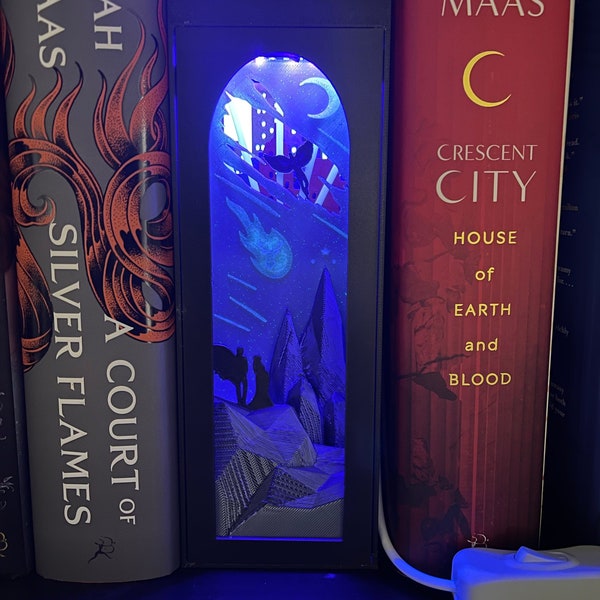 Crossover Light Up Book Nook USB UV 3D Printed Bookshelf Decor