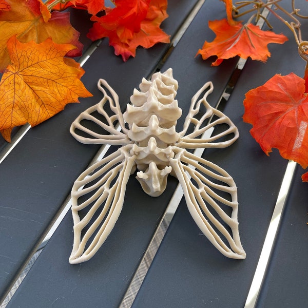 Skeleton Moth 3D Printed Bone Moth Halloween Gift Idea spooky desk decor