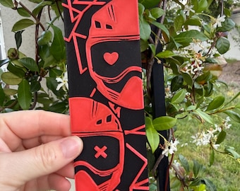 Glow In Dark Mask Bookmark - Made with HueForge