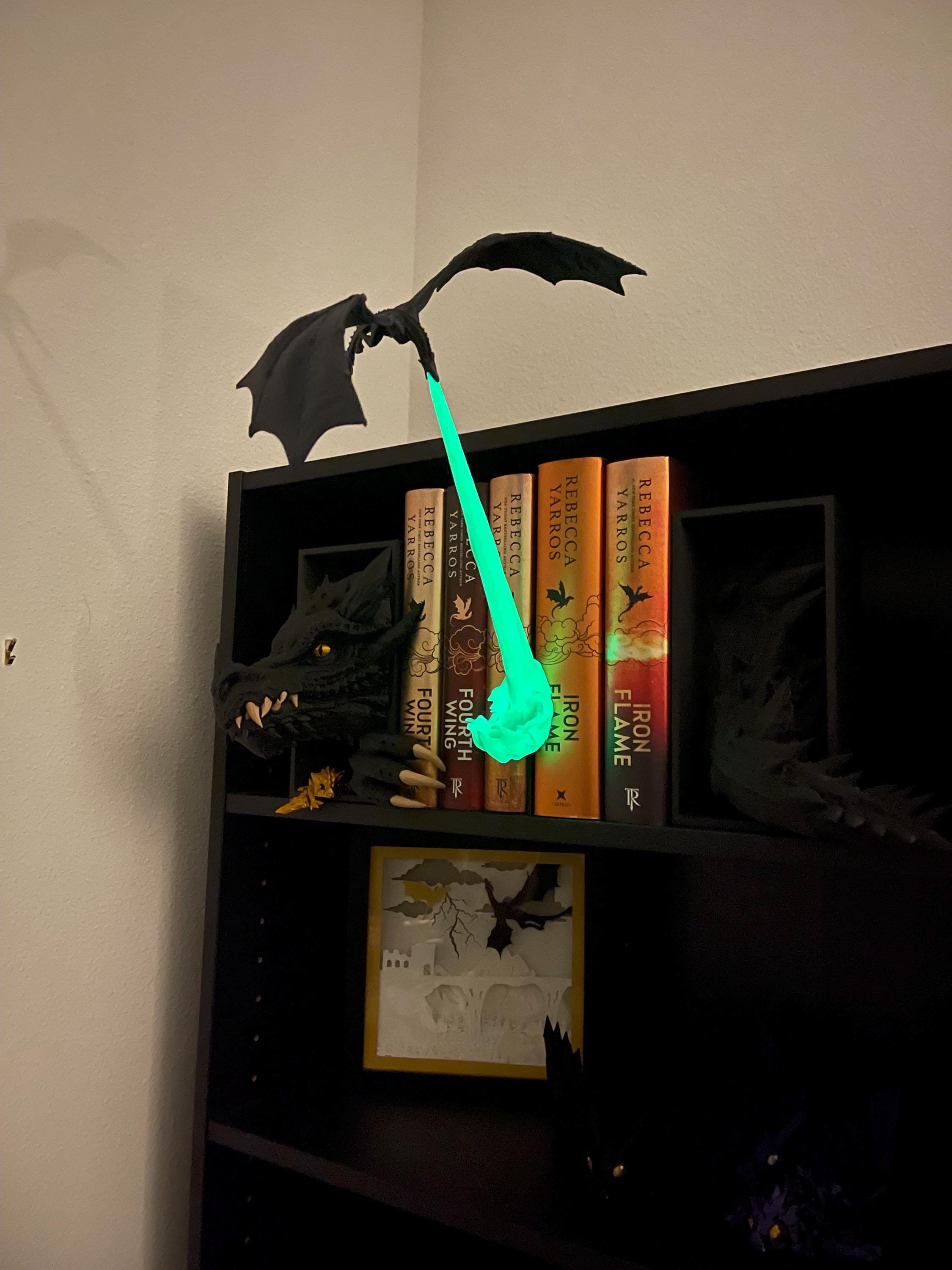 Fire Breathing Dragon Wyvern Book Nook or Wall Mount - 3D Print Customizable Colors - Glow in Dark Flame - Bookshelf Decor Bookish Merch - Etsy Fire Breathing Dragon Wyvern Book Nook or Wall Mount - 3D Print Customizable Colors - Glow in Dark Flame - Bookshelf Decor Bookish Merch - Etsy