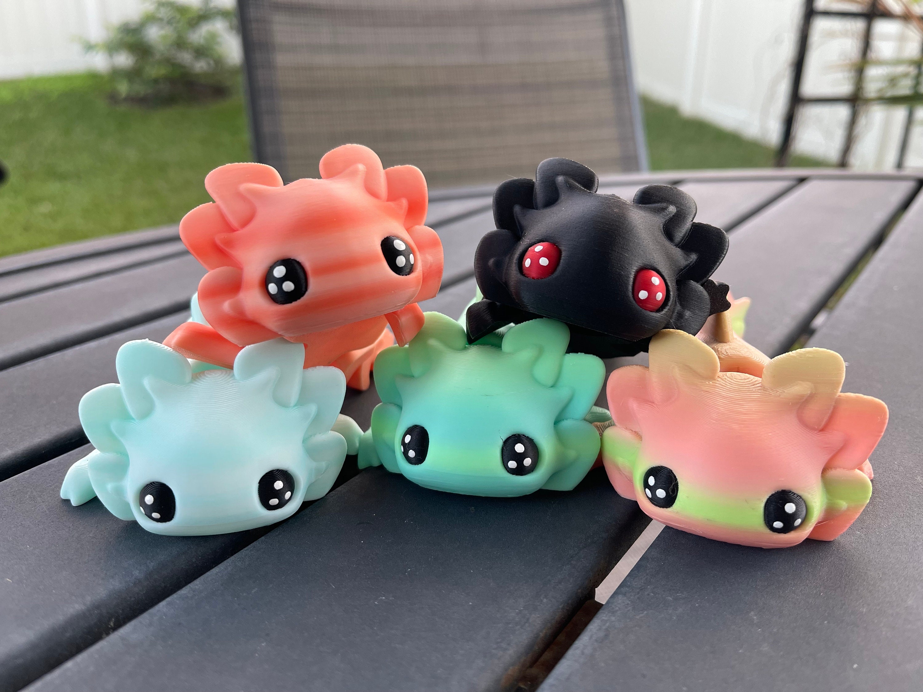 Cute Axolotl Tadpole 3D Print Articulating Desk Decor Regular or