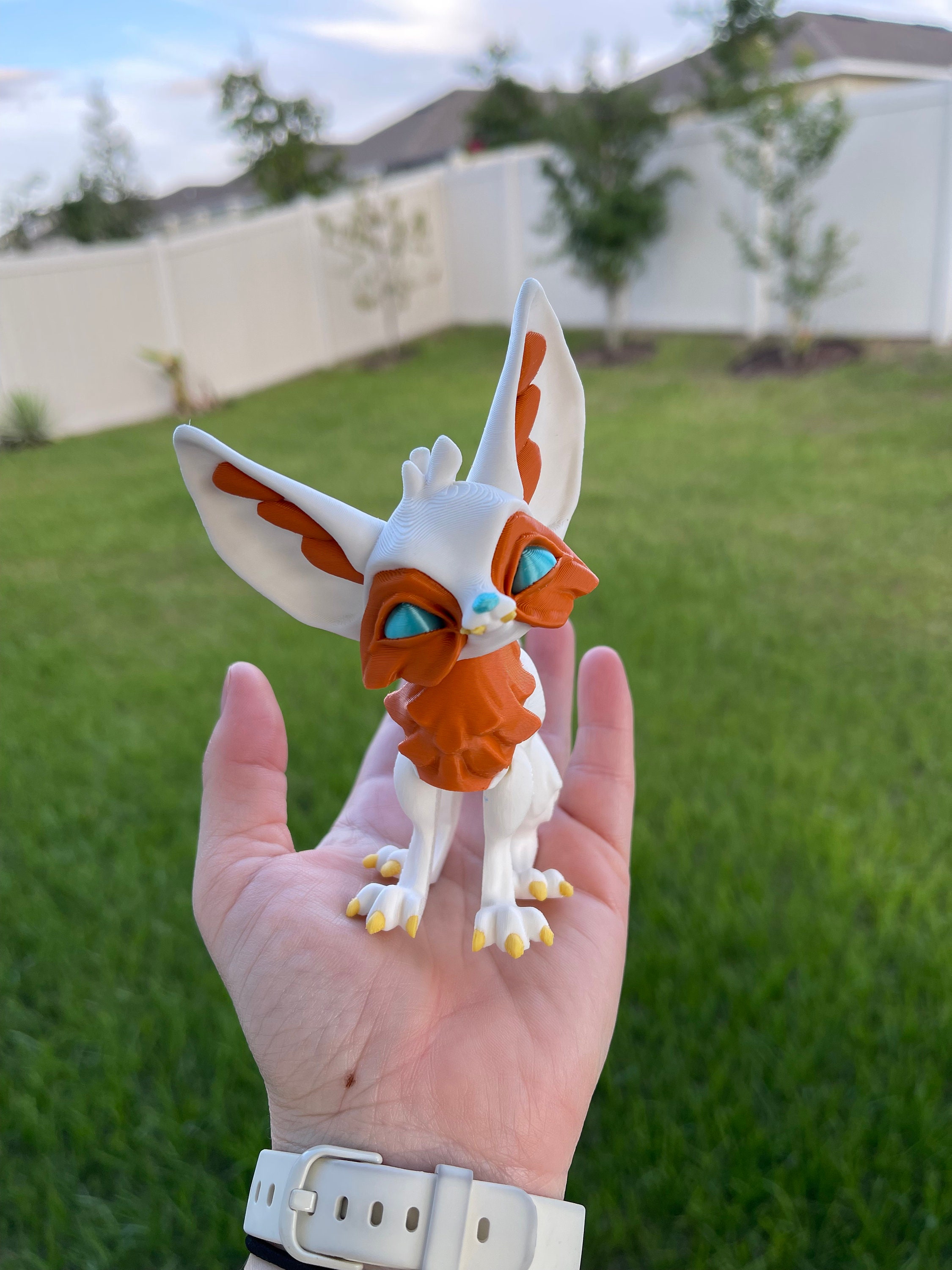 Fennec Fox Articulated 3D Print Desk Decor Horror Goth Fidget
