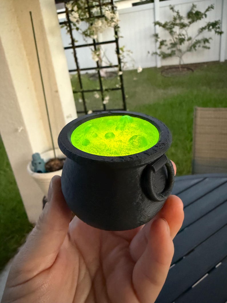 Cauldron Tealight Holder Bookshelf Decor Cute Spooky Decor 3d printed image 6