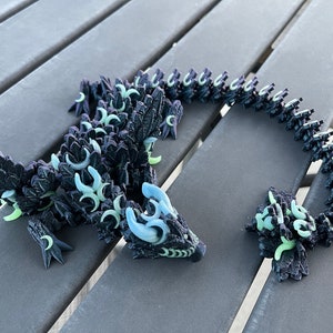 3D Print Lunar Dragon Articulating Color Changing Glow In the Dark Accents