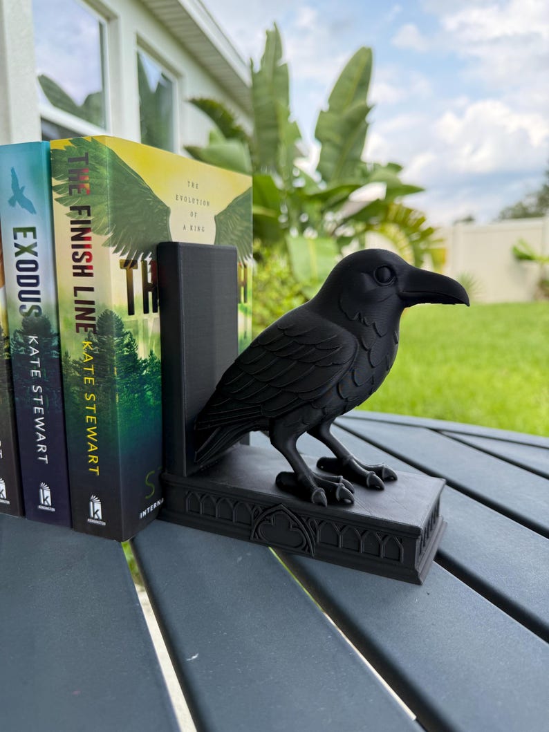 Raven Book Ends Fantasy Book Shelf Decor - Etsy