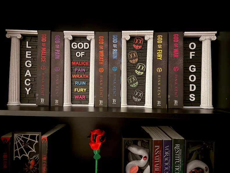 Legacy Of Gods Book Nook Set | Officially Licensed | Rina Kent | Bookshelf Decor | Bookish Merch Full Set - All 4