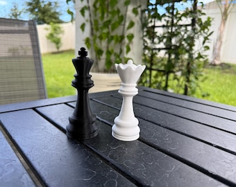 King and Queen Chess Pieces | Bookshelf Decor